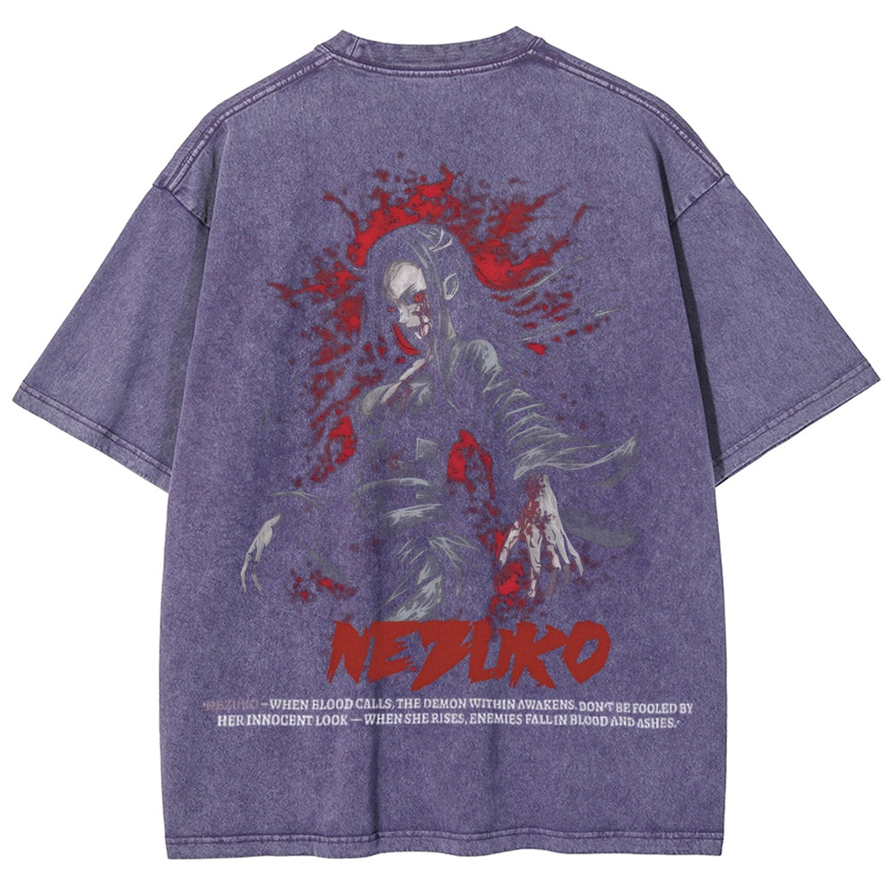 Unisex Fit Washed T-Shirt Demon Slayer