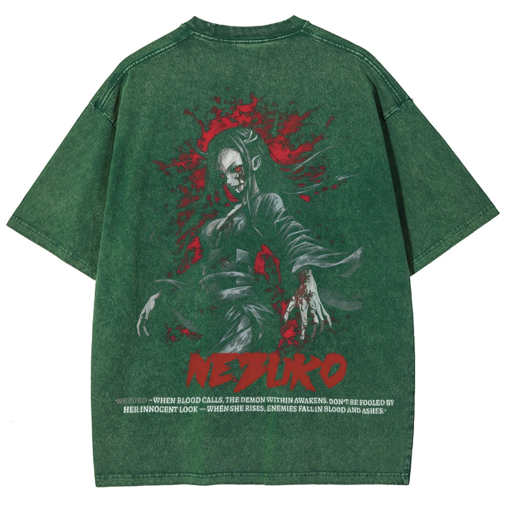 Unisex Fit Washed T-Shirt Demon Slayer