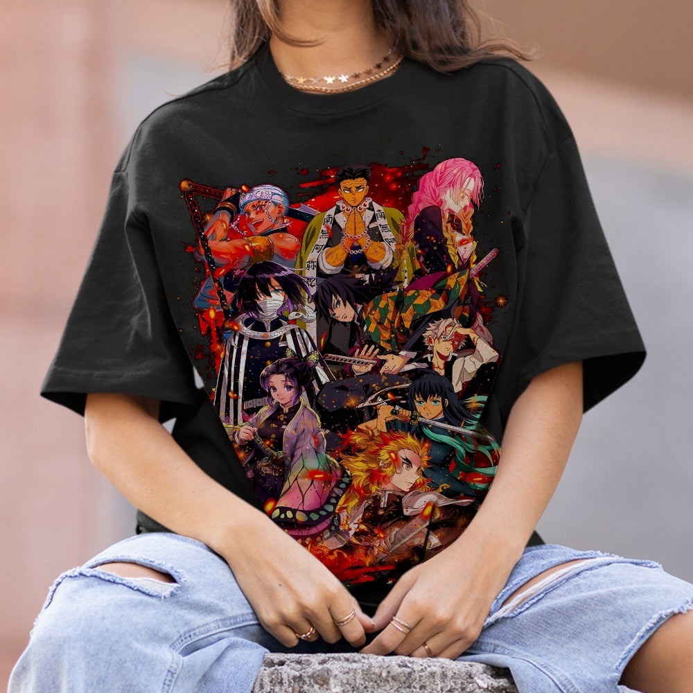 Demon Slayer: Kimetsu no Yaiba Cotton Unisex Crew Neck Anime T-Shirt