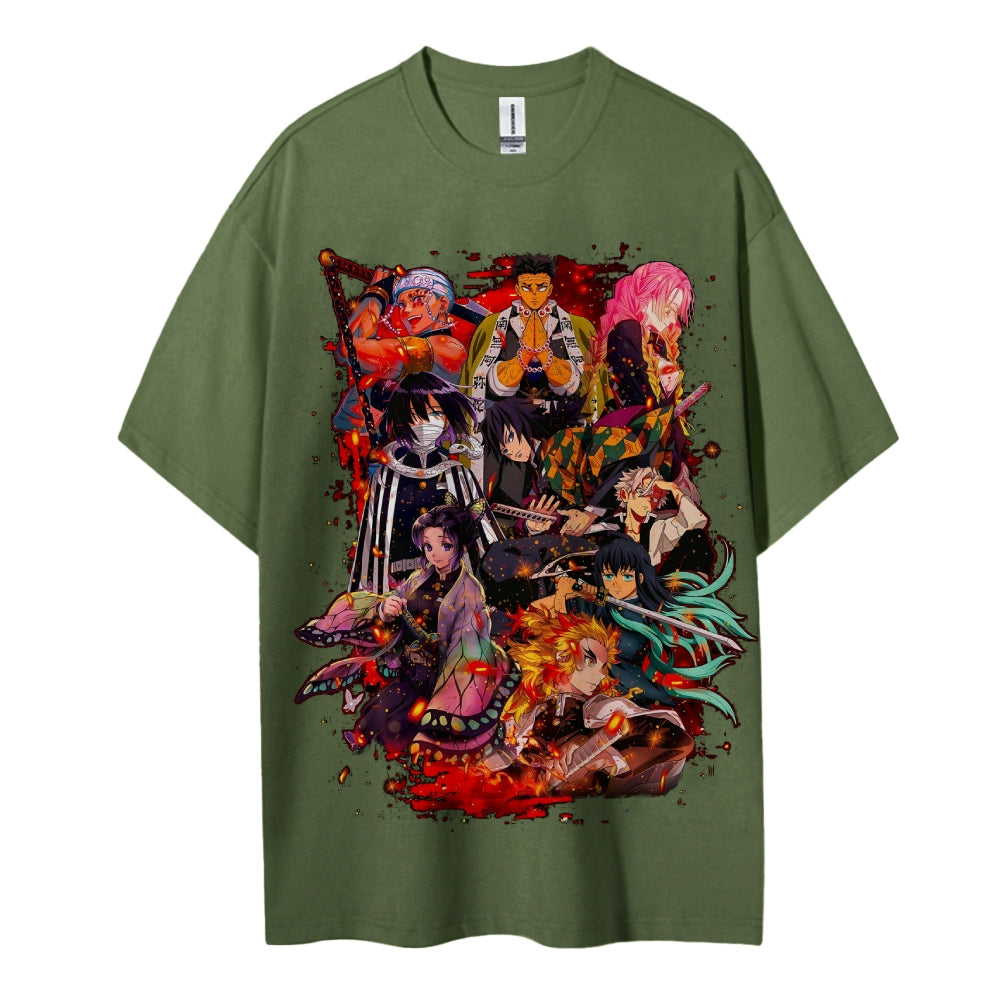 Demon Slayer: Kimetsu no Yaiba Cotton Unisex Crew Neck Anime T-Shirt