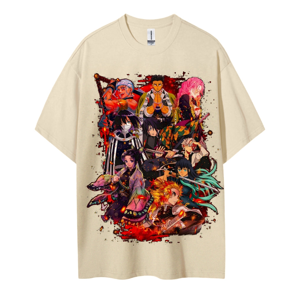 Demon Slayer: Kimetsu no Yaiba Cotton Unisex Crew Neck Anime T-Shirt