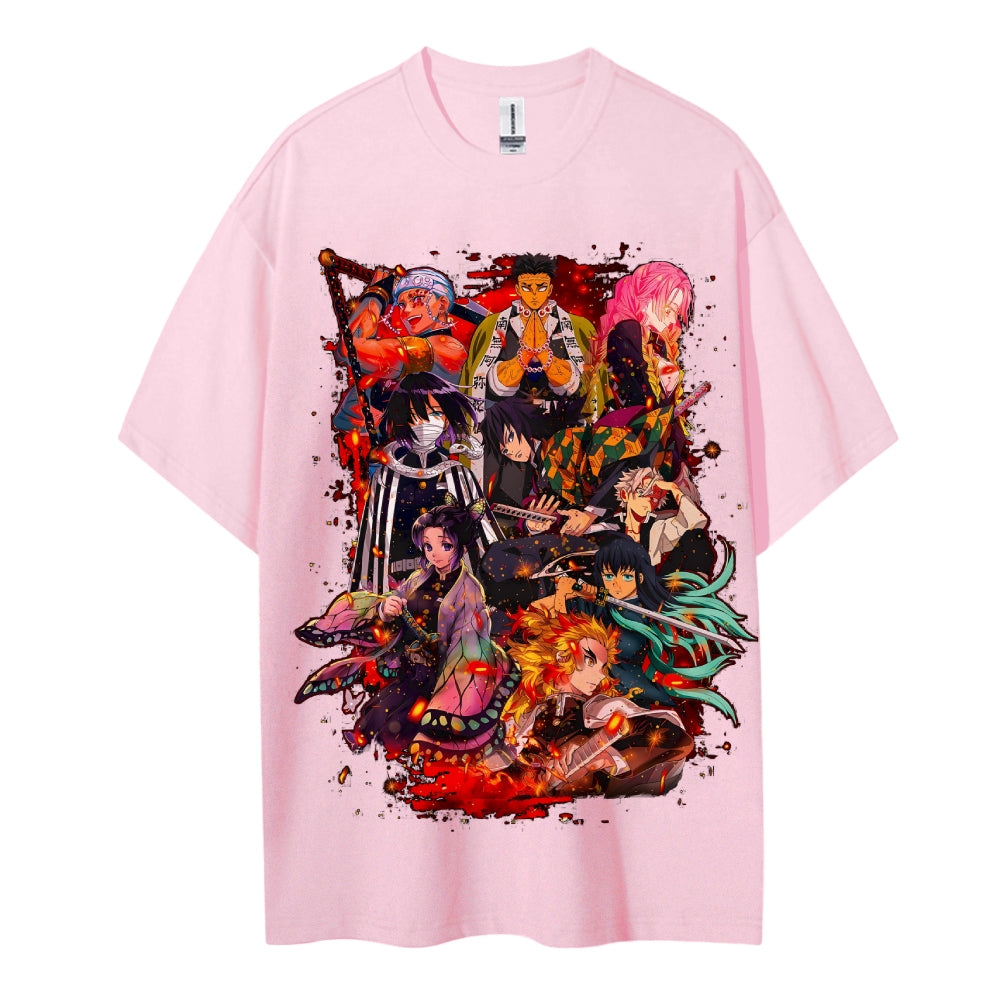 Demon Slayer: Kimetsu no Yaiba Cotton Unisex Crew Neck Anime T-Shirt