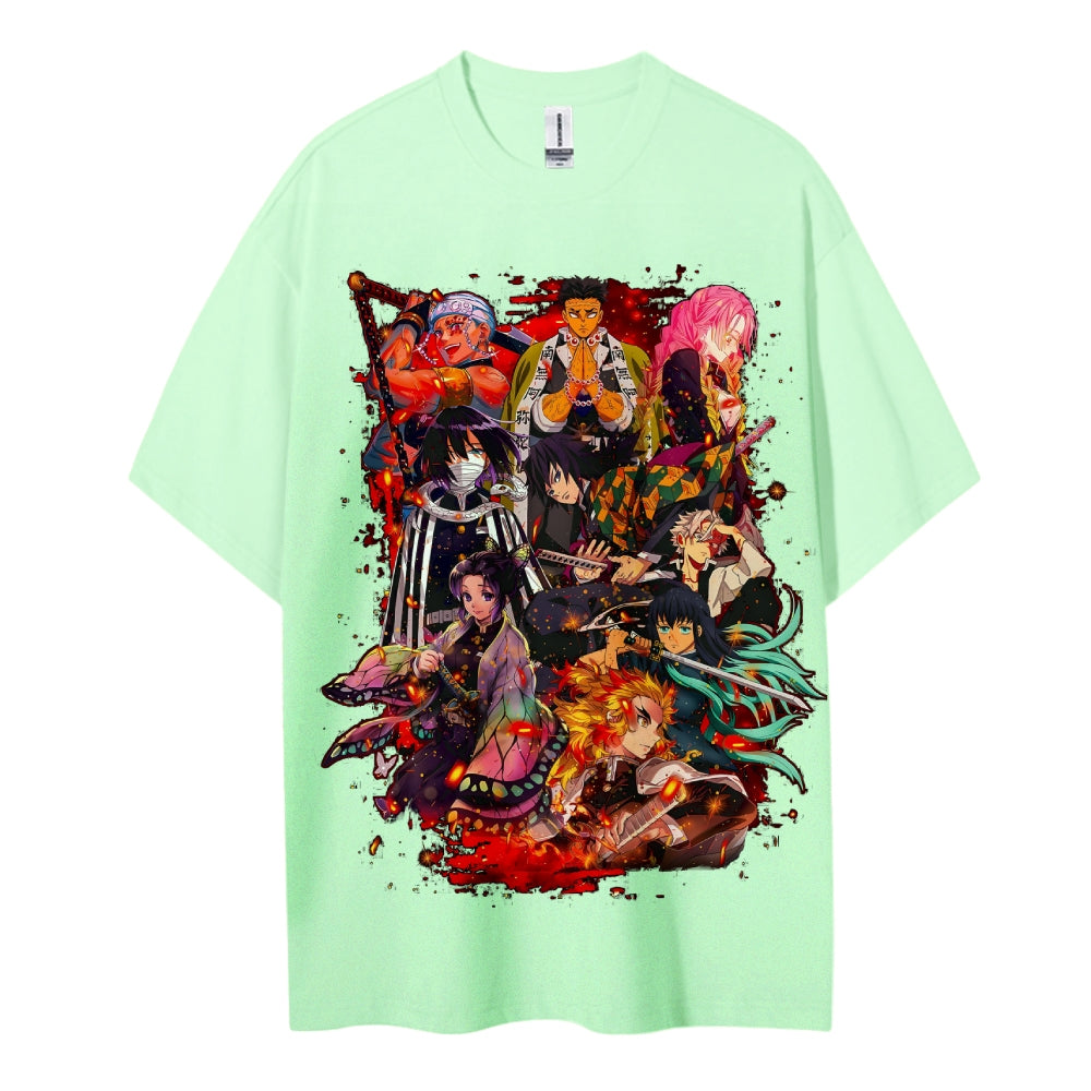 Demon Slayer: Kimetsu no Yaiba Cotton Unisex Crew Neck Anime T-Shirt