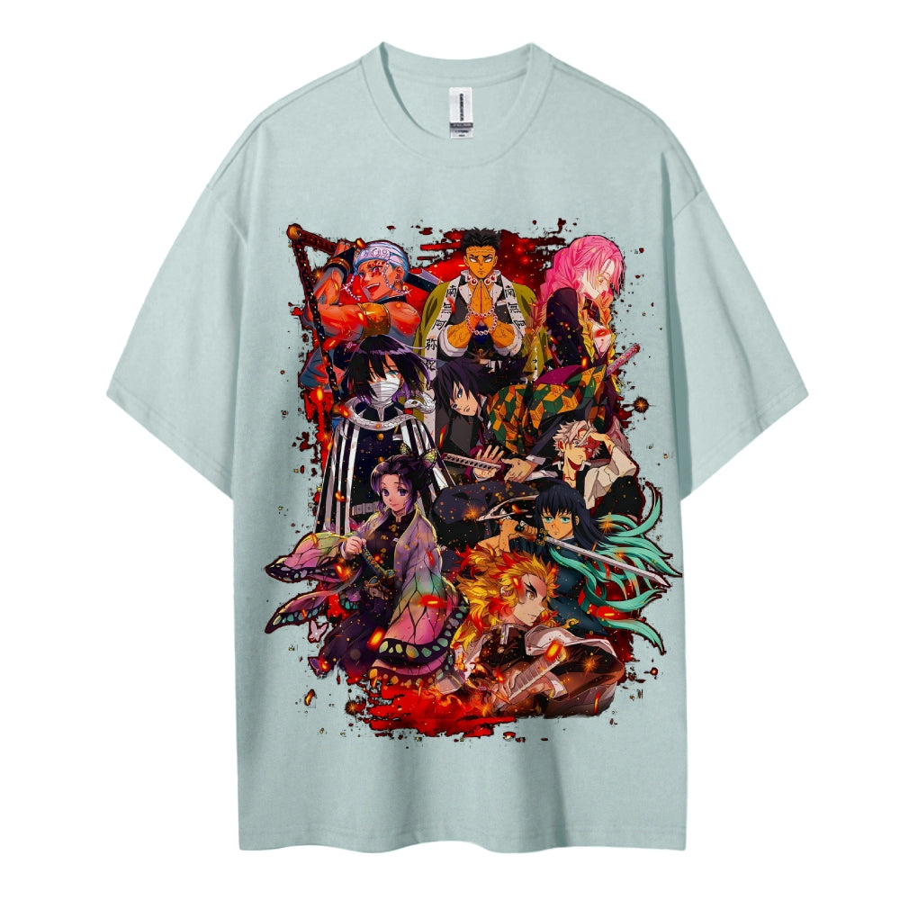 Demon Slayer: Kimetsu no Yaiba Cotton Unisex Crew Neck Anime T-Shirt