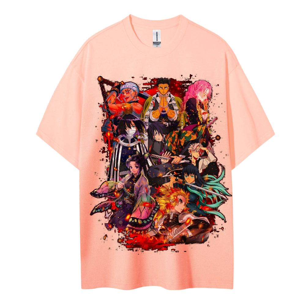 Demon Slayer: Kimetsu no Yaiba Cotton Unisex Crew Neck Anime T-Shirt