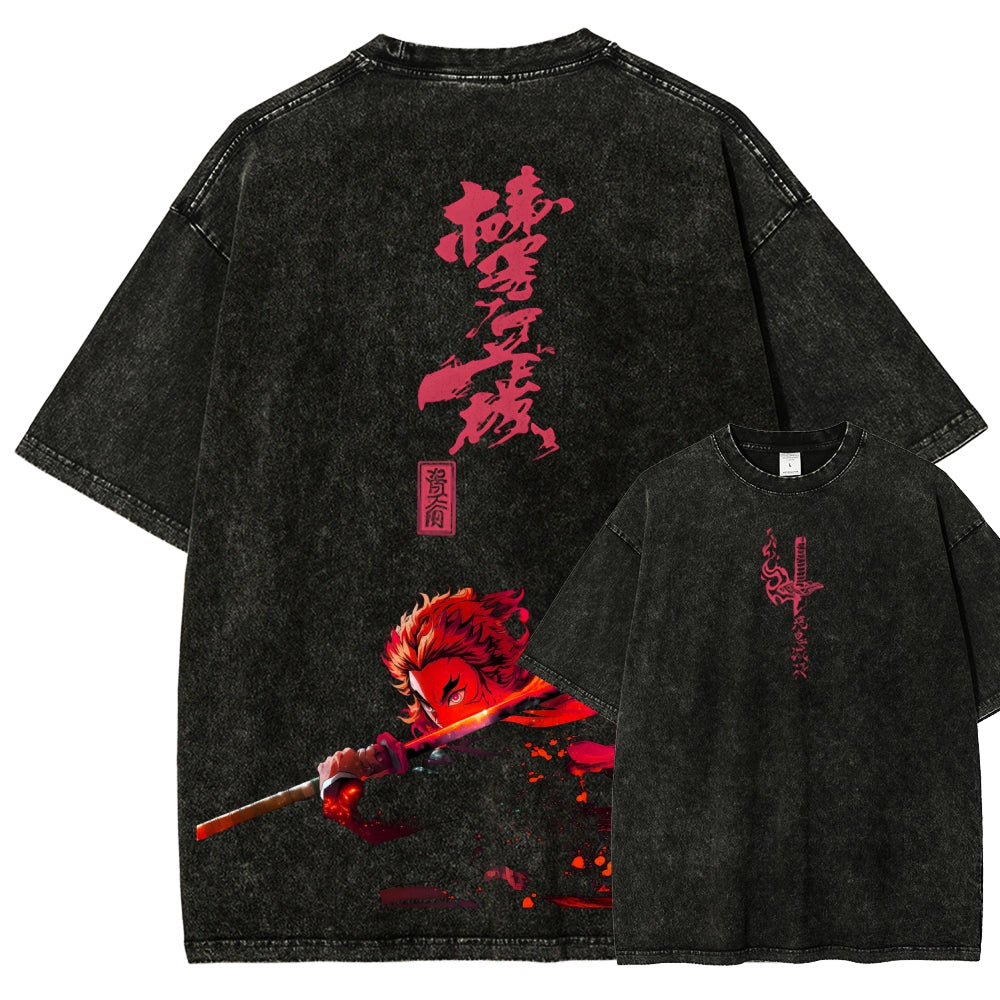 Unisex Fit Washed T-Shirt Demon Slayer
