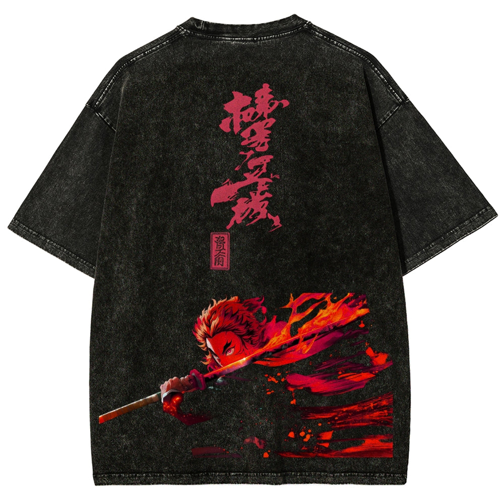 Unisex Fit Washed T-Shirt Demon Slayer