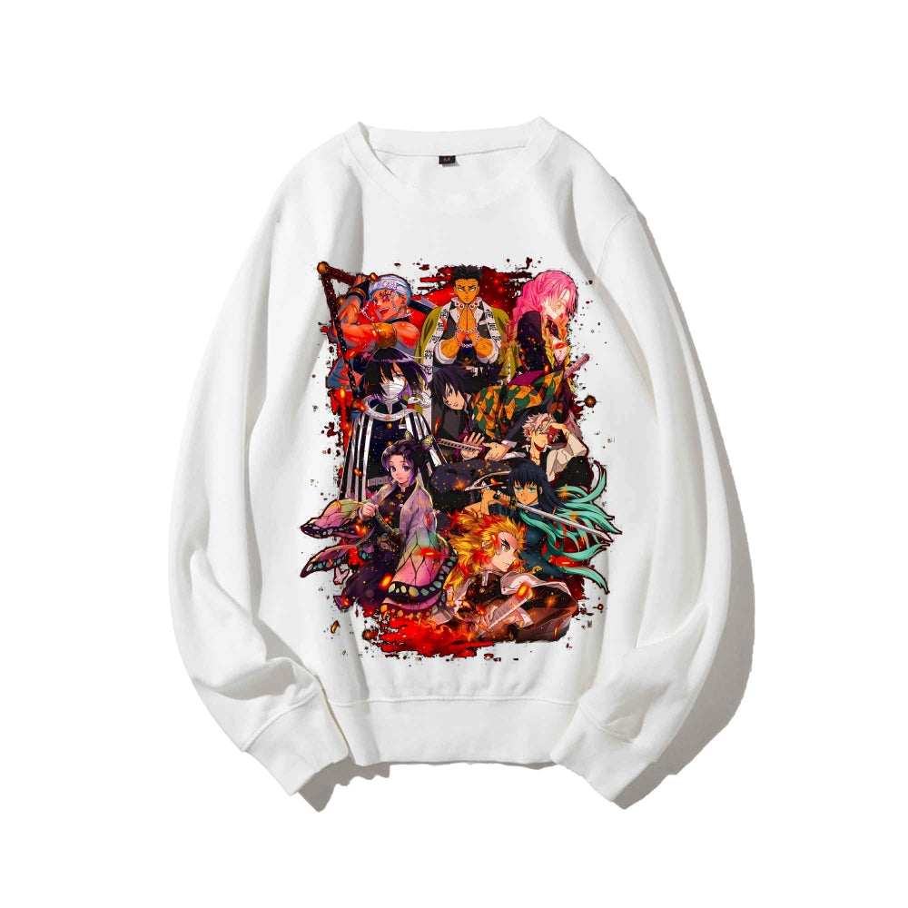 Demon Slayer Cotton Unisex Embroidered Crewneck Anime Sweatshirt