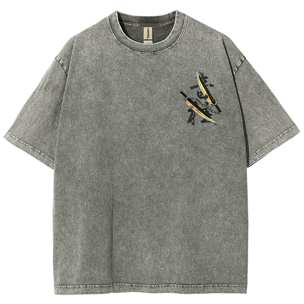 Unisex Fit Washed T-Shirt Demon Slayer