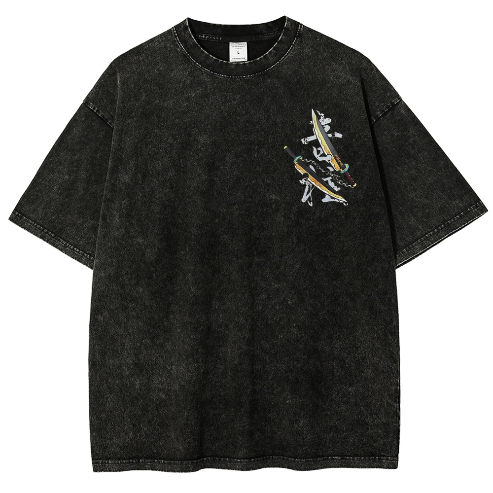 Unisex Fit Washed T-Shirt Demon Slayer
