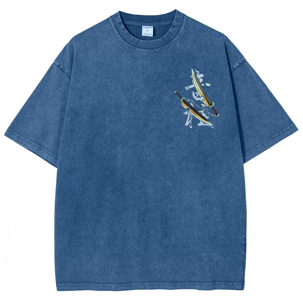 Unisex Fit Washed T-Shirt Demon Slayer
