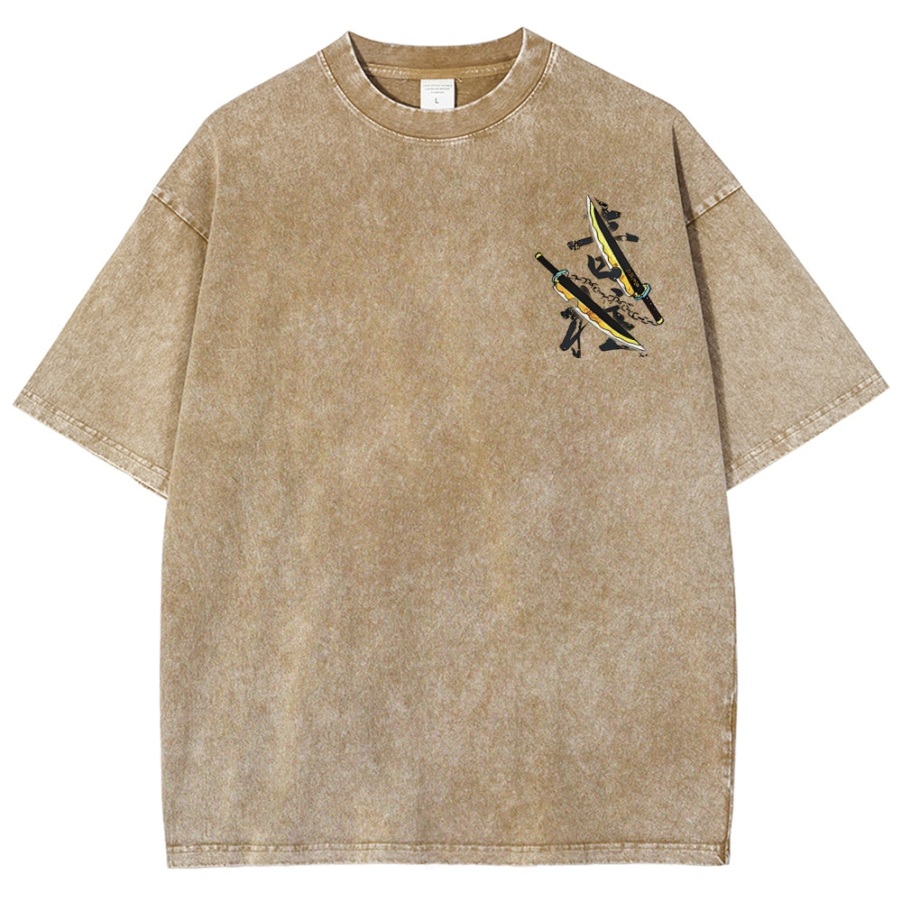 Unisex Fit Washed T-Shirt Demon Slayer