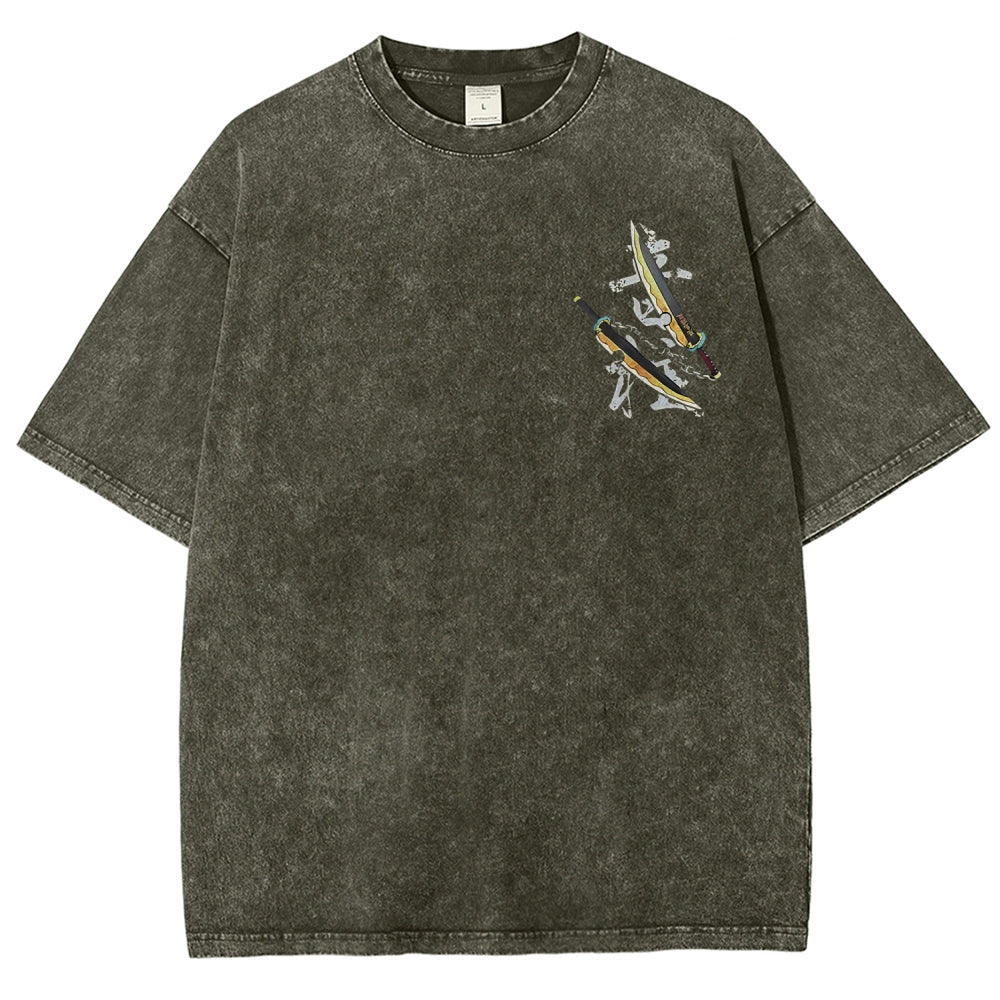 Unisex Fit Washed T-Shirt Demon Slayer