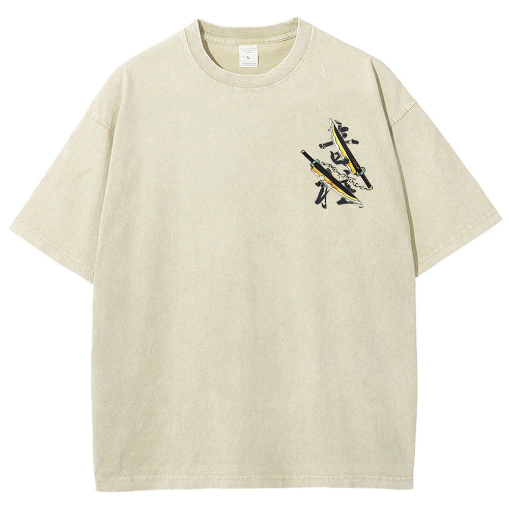 Unisex Fit Washed T-Shirt Demon Slayer