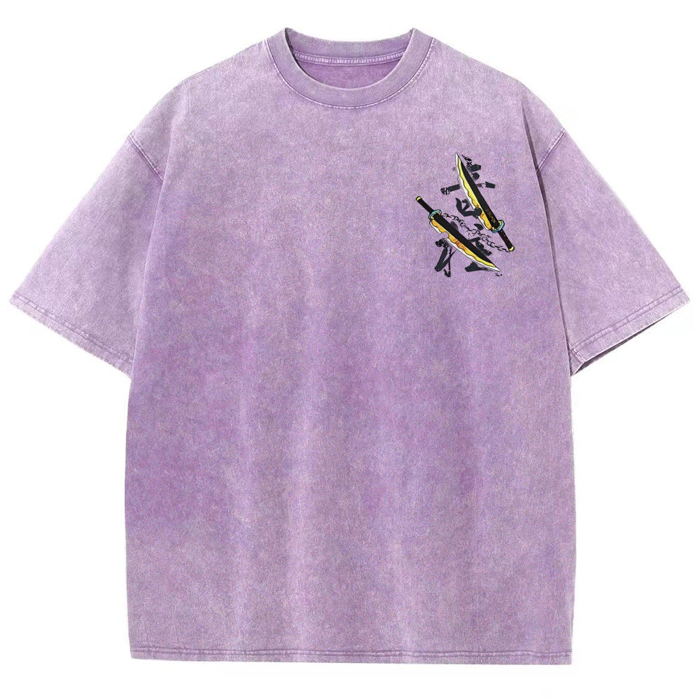 Unisex Fit Washed T-Shirt Demon Slayer