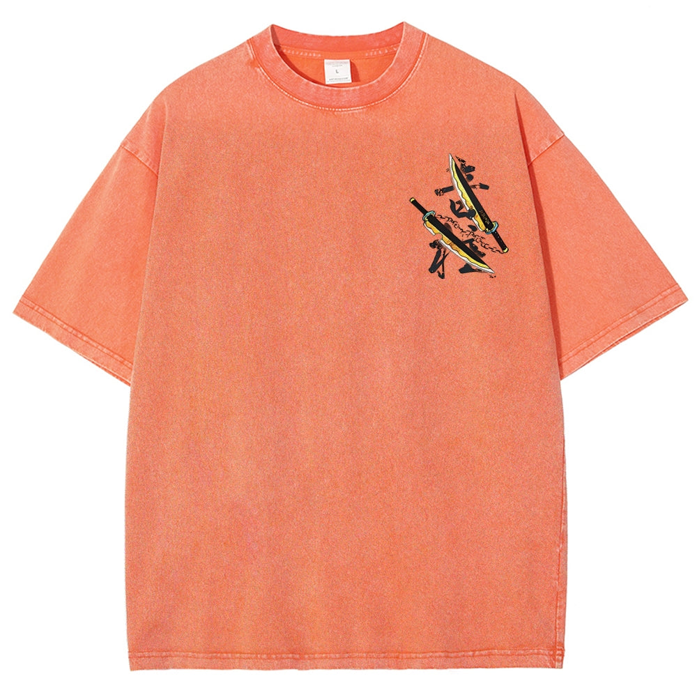 Unisex Fit Washed T-Shirt Demon Slayer