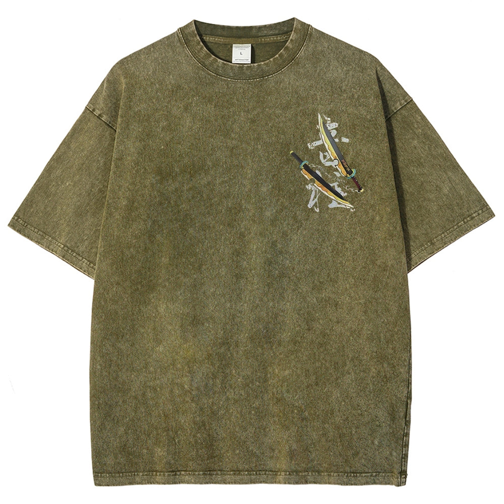Unisex Fit Washed T-Shirt Demon Slayer