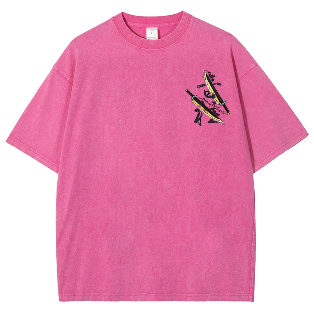 Unisex Fit Washed T-Shirt Demon Slayer