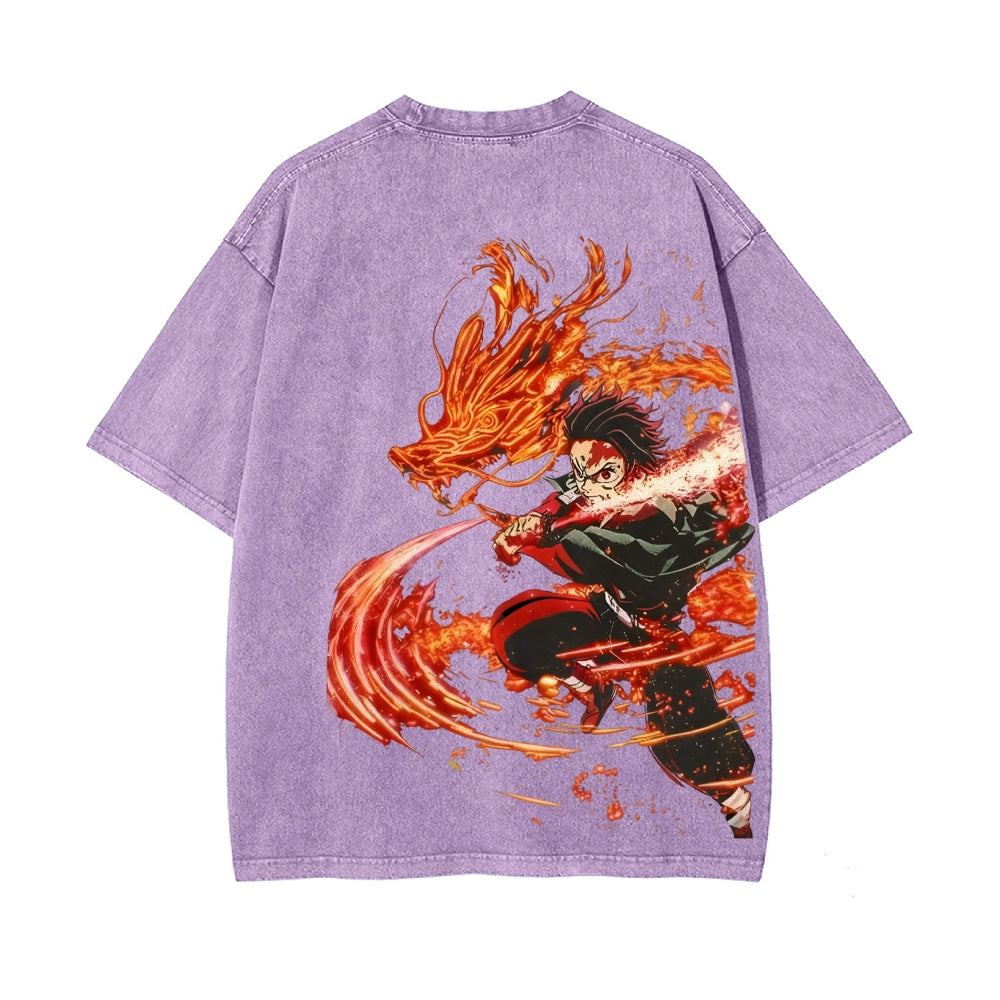 Vintage Oversized T-Shirt Demon Slayer