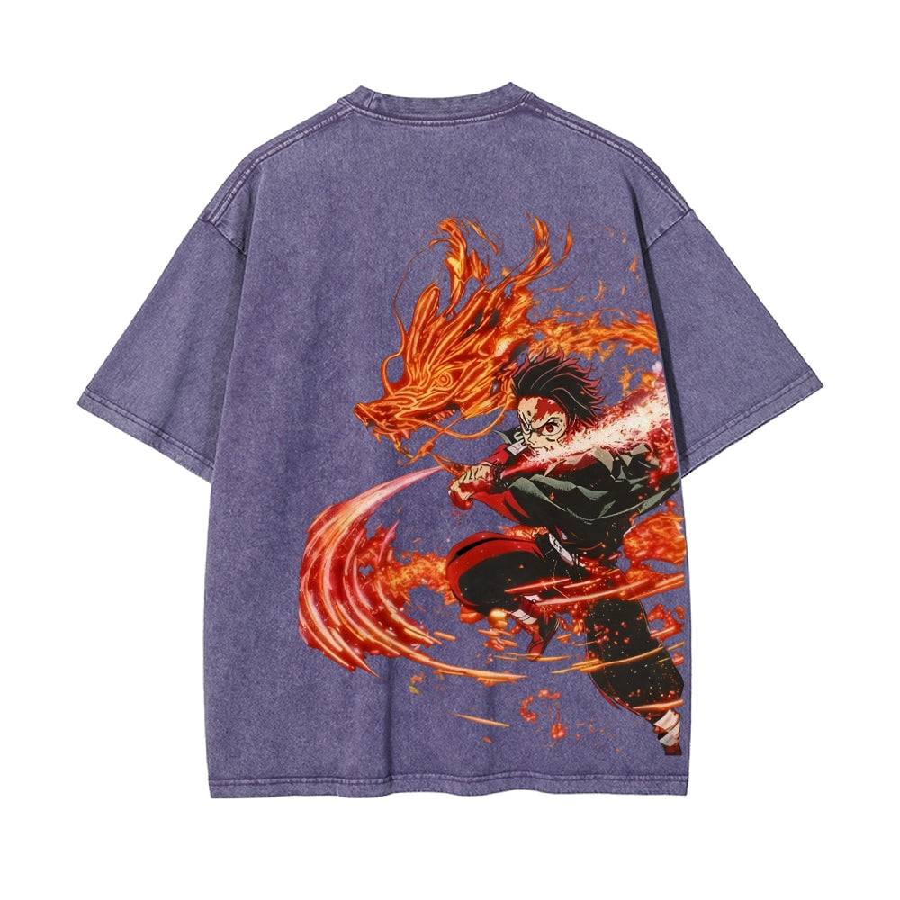 Vintage Oversized T-Shirt Demon Slayer