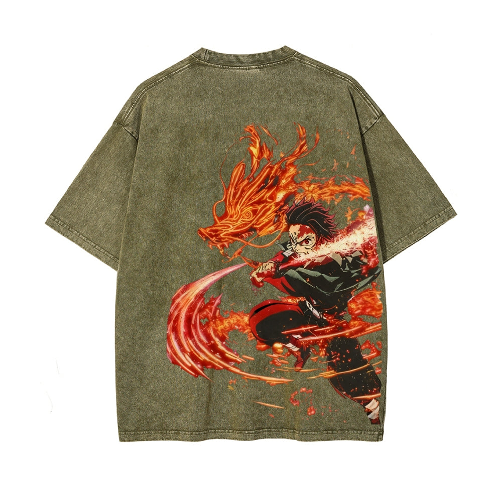 Vintage Oversized T-Shirt Demon Slayer
