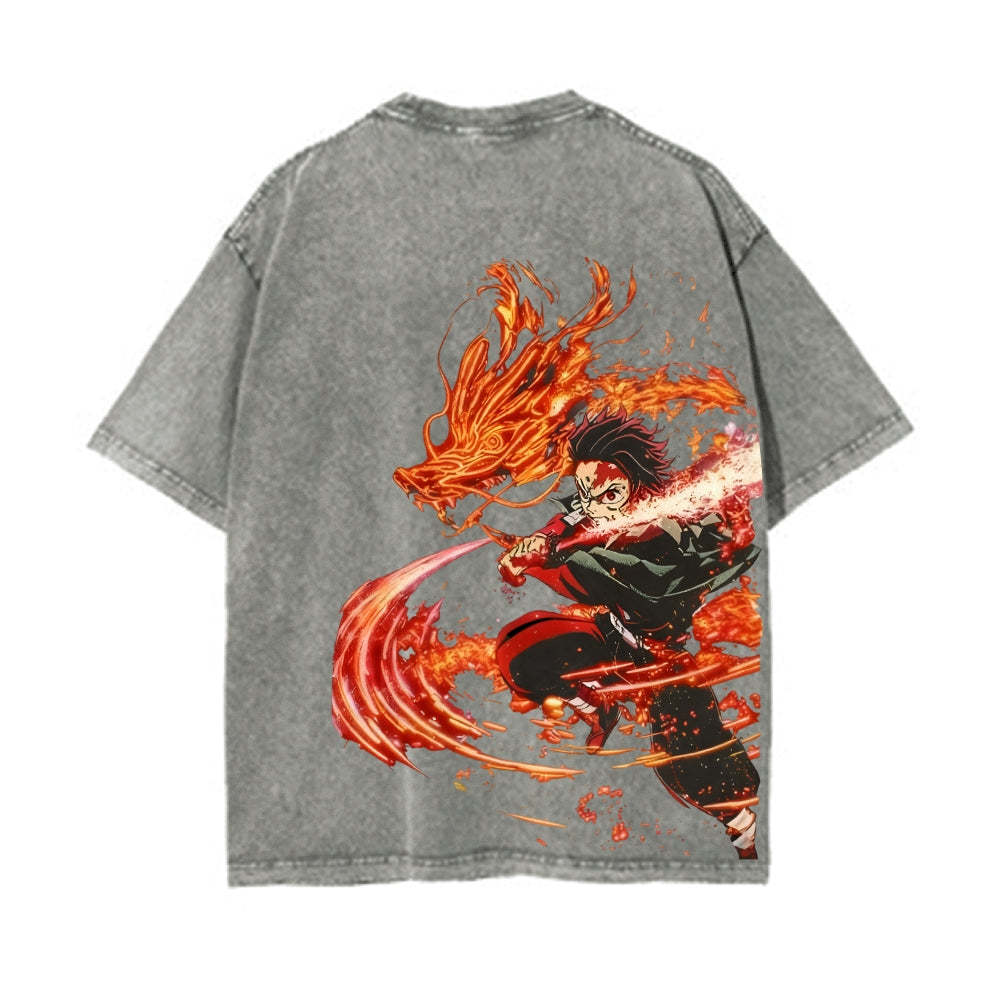 Vintage Oversized T-Shirt Demon Slayer