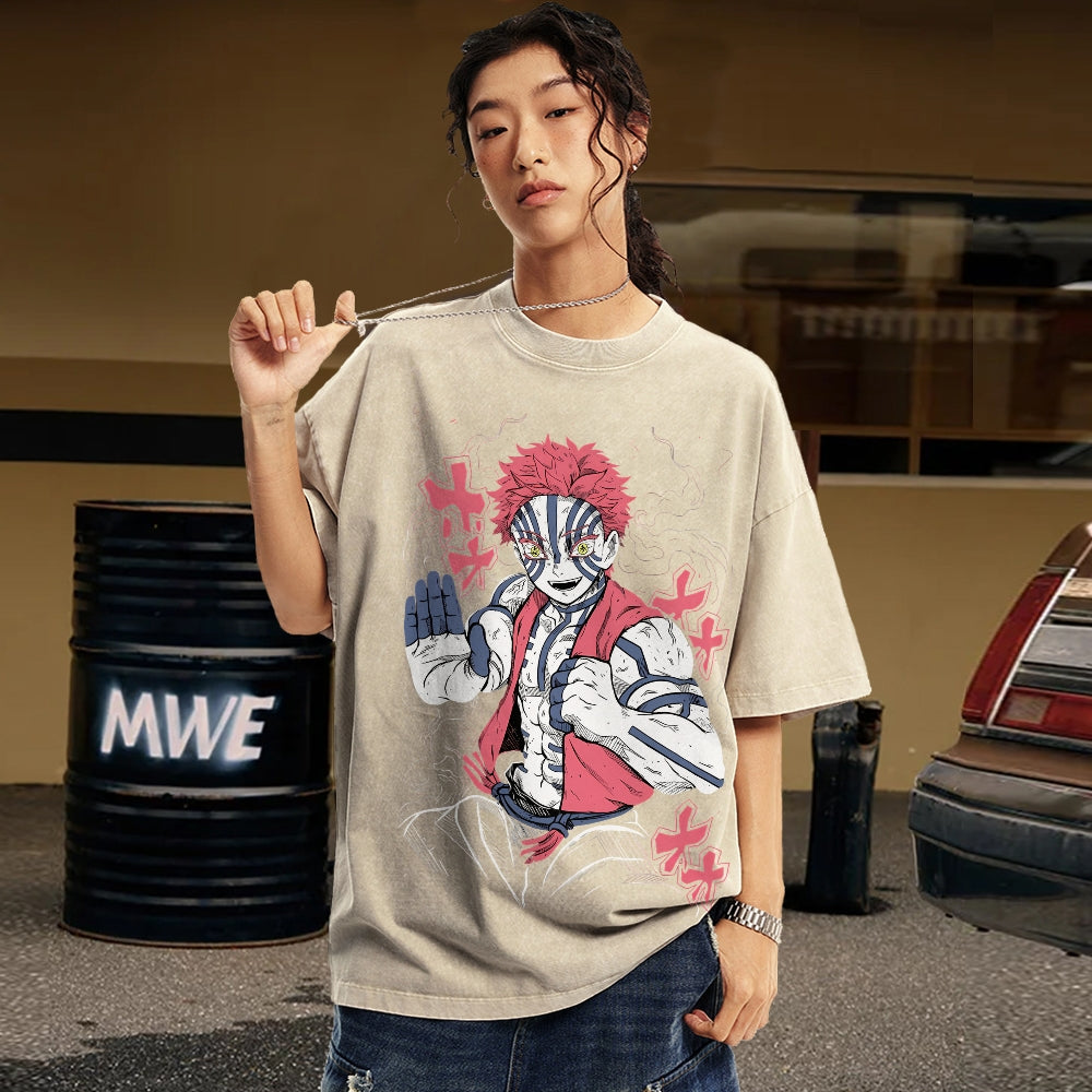 Unisex Vintage Washed T-shirt Demon Slayer