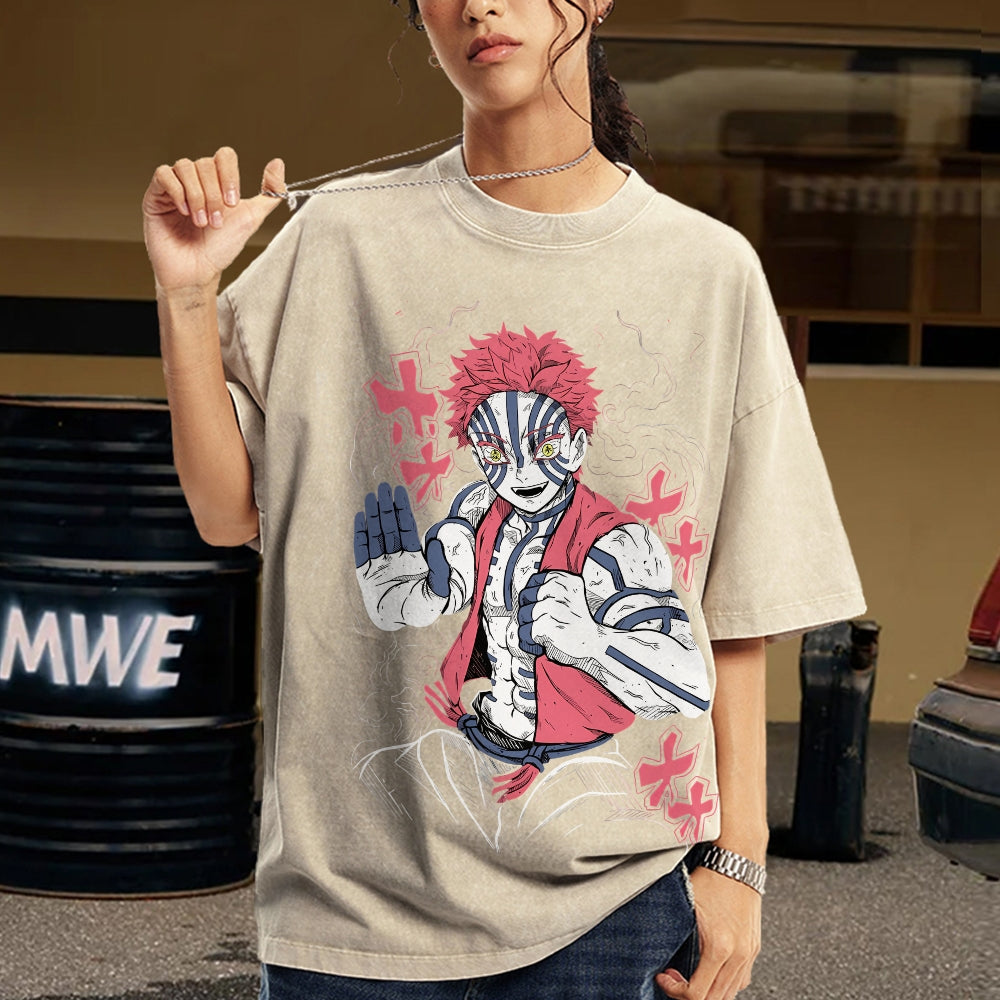Unisex Vintage Washed T-shirt Demon Slayer