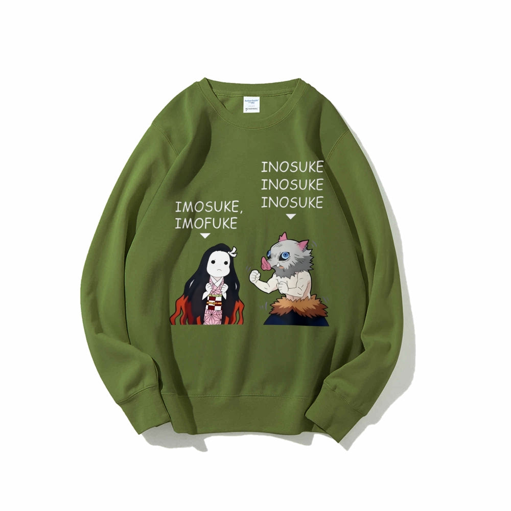 Casual Crewneck Sweatshirt Demon Slayer