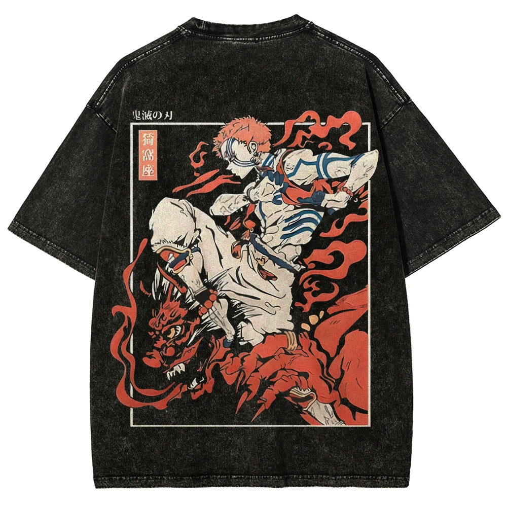 Unisex Fit Washed T-Shirt Demon Slayer