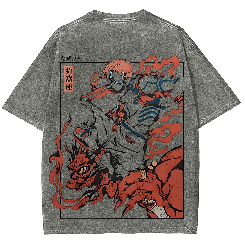 Unisex Fit Washed T-Shirt Demon Slayer