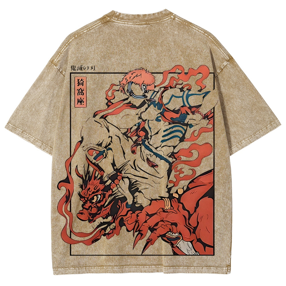 Unisex Fit Washed T-Shirt Demon Slayer