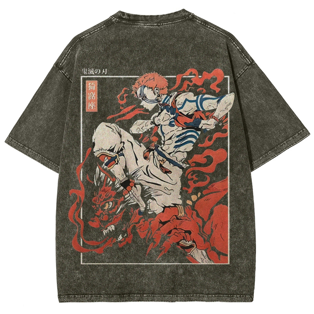 Unisex Fit Washed T-Shirt Demon Slayer