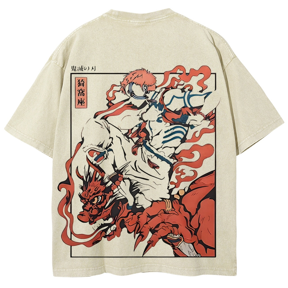Unisex Fit Washed T-Shirt Demon Slayer