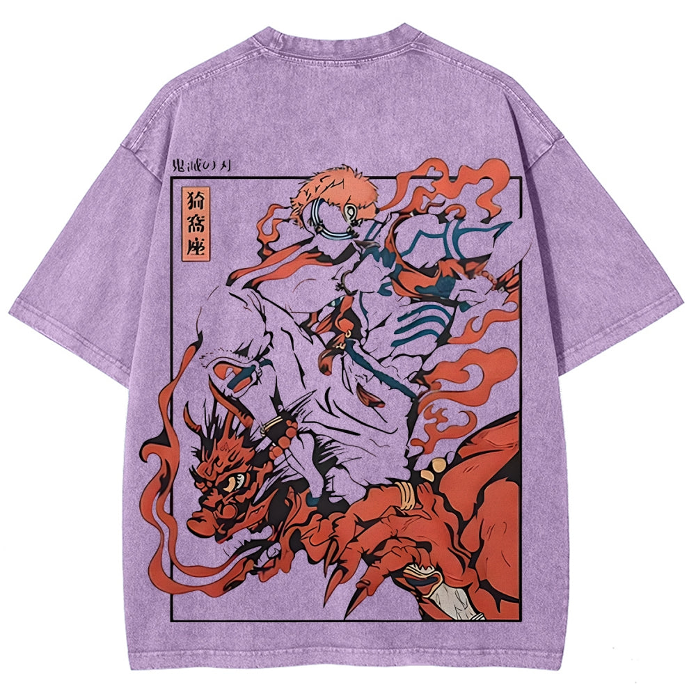 Unisex Fit Washed T-Shirt Demon Slayer