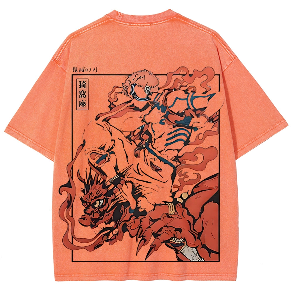 Unisex Fit Washed T-Shirt Demon Slayer