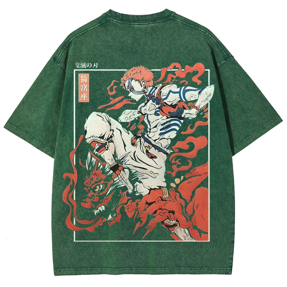 Unisex Fit Washed T-Shirt Demon Slayer