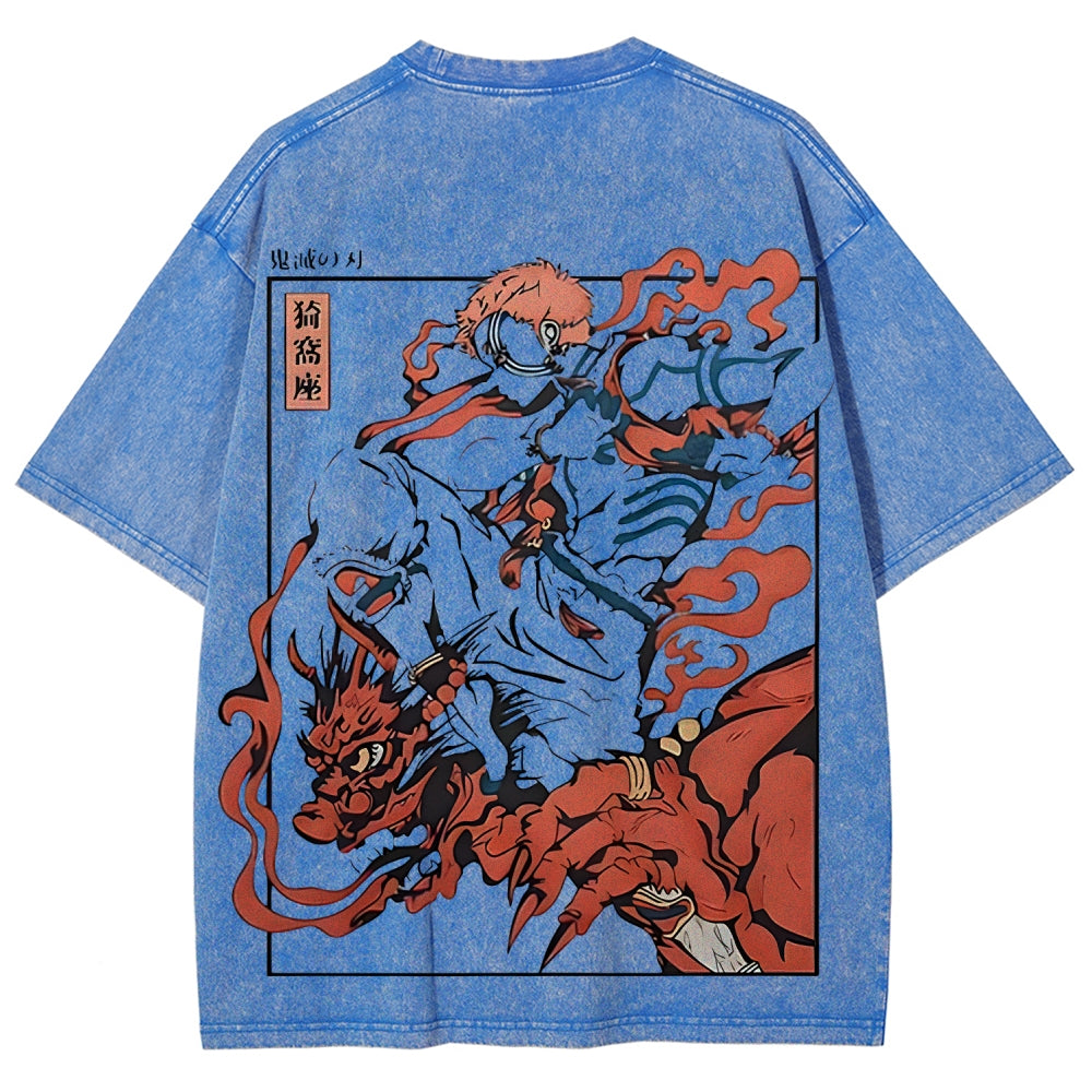 Unisex Fit Washed T-Shirt Demon Slayer