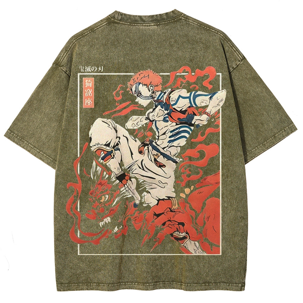 Unisex Fit Washed T-Shirt Demon Slayer