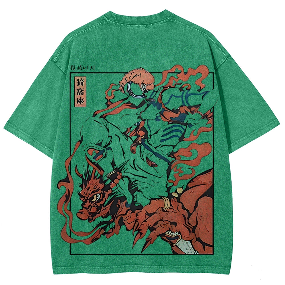 Unisex Fit Washed T-Shirt Demon Slayer