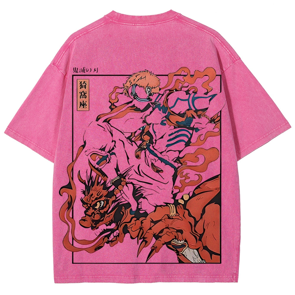 Unisex Fit Washed T-Shirt Demon Slayer