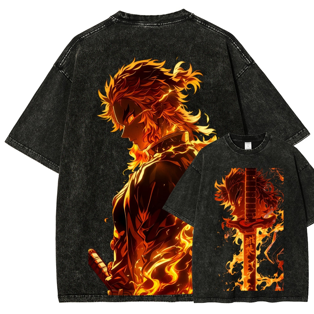 Unisex Fit Washed T-Shirt Demon Slayer