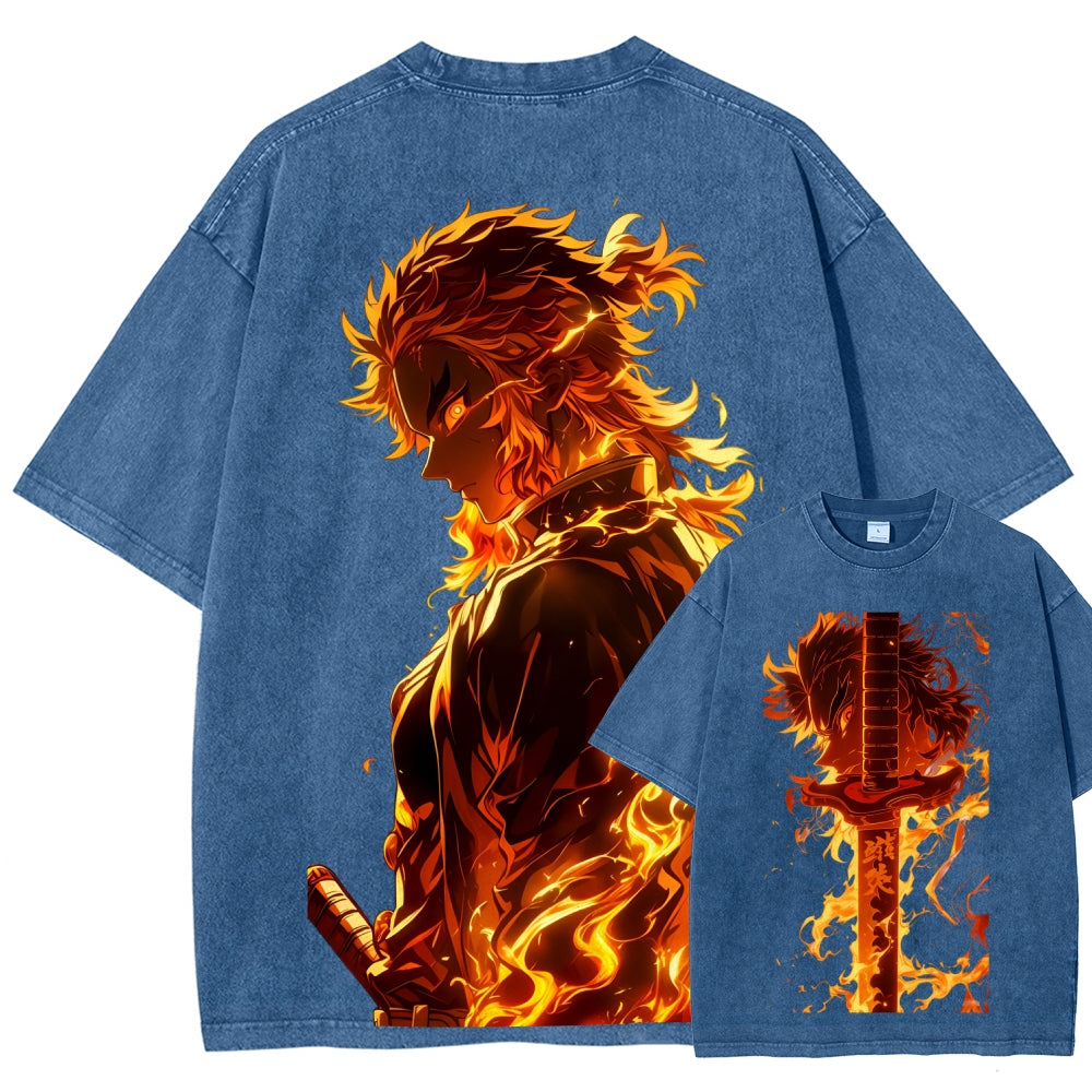 Unisex Fit Washed T-Shirt Demon Slayer