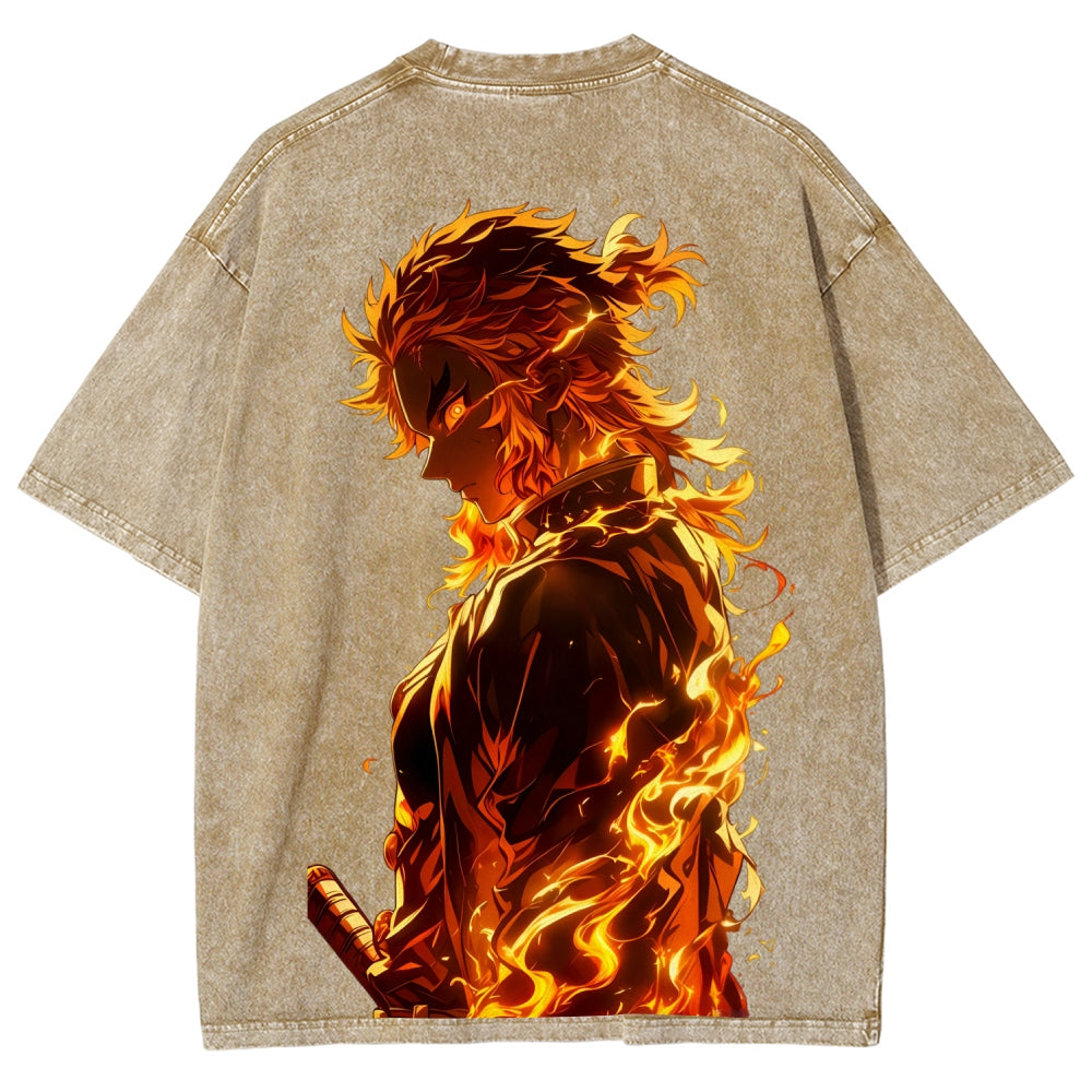 Unisex Fit Washed T-Shirt Demon Slayer