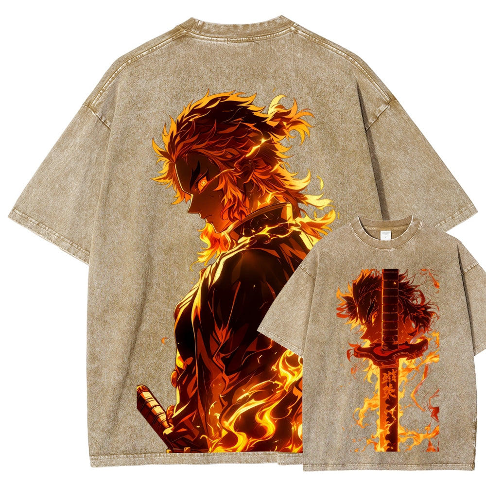 Unisex Fit Washed T-Shirt Demon Slayer