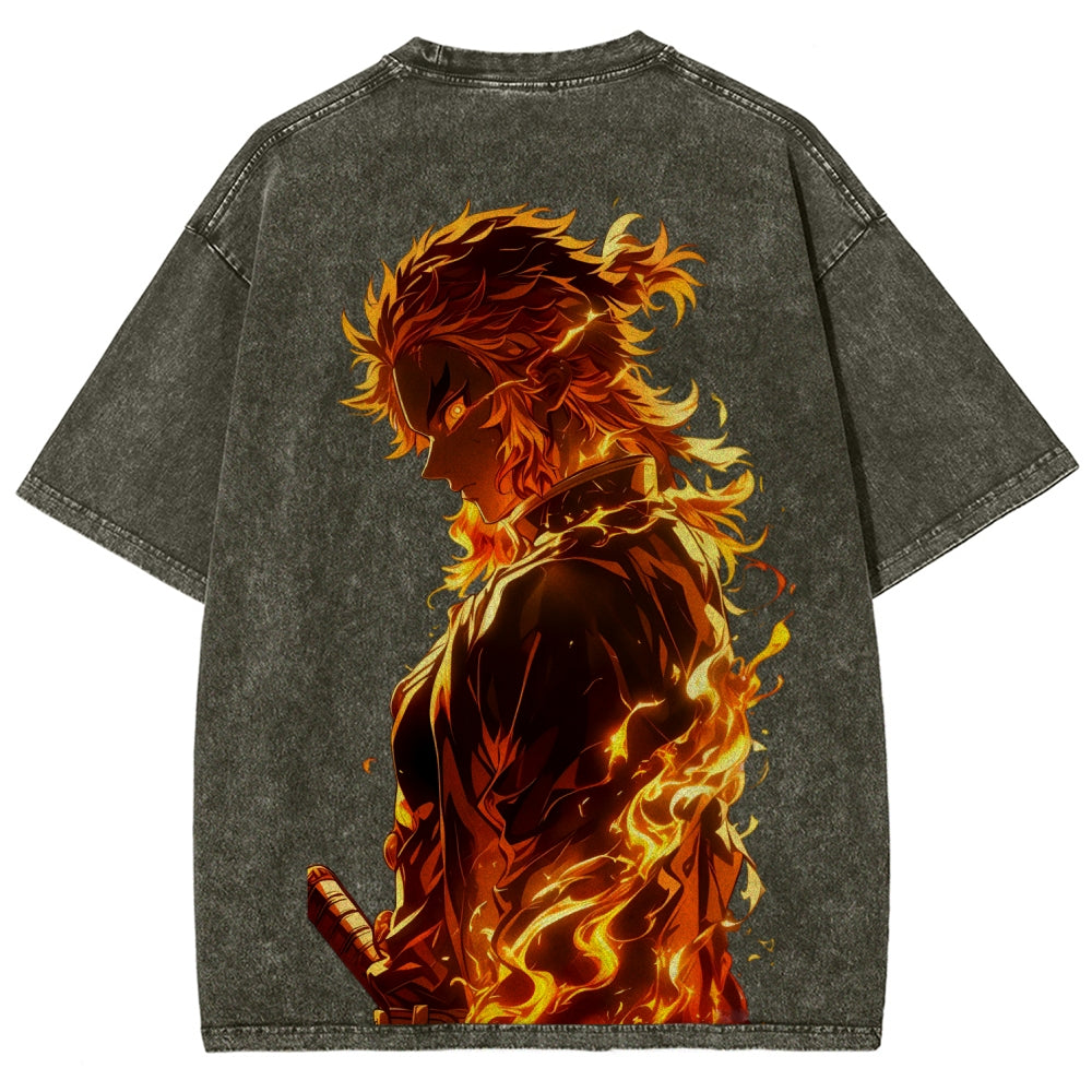 Unisex Fit Washed T-Shirt Demon Slayer
