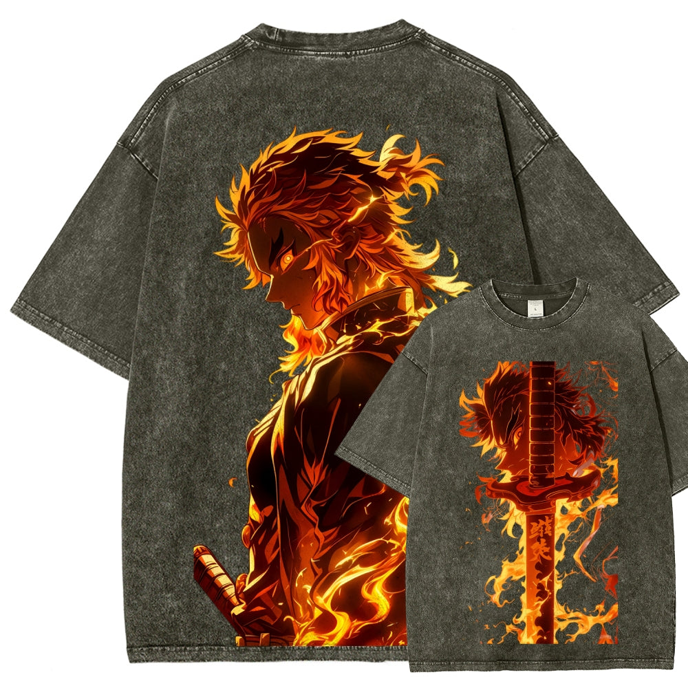 Unisex Fit Washed T-Shirt Demon Slayer