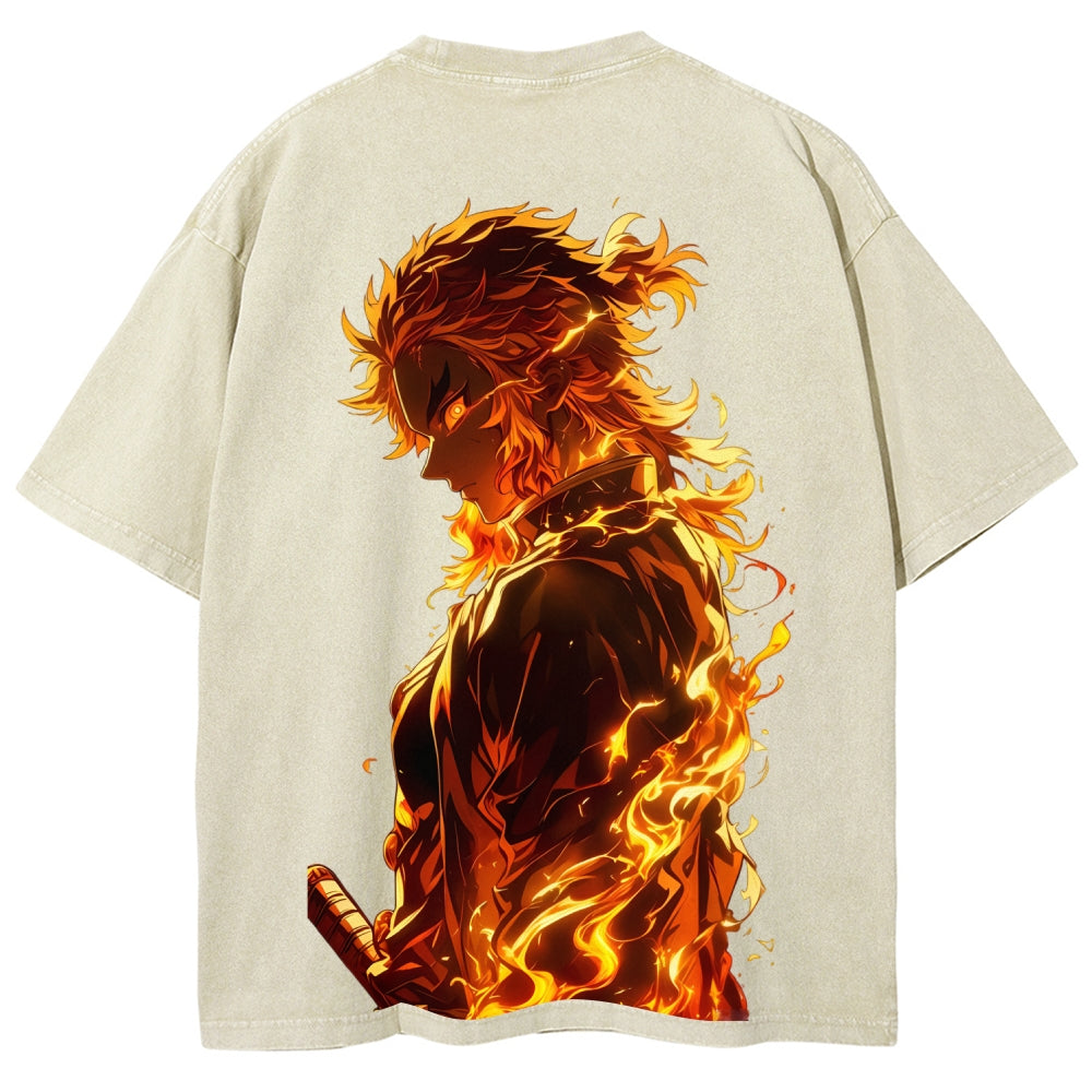 Unisex Fit Washed T-Shirt Demon Slayer