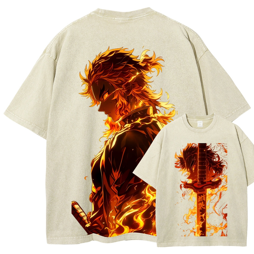 Unisex Fit Washed T-Shirt Demon Slayer