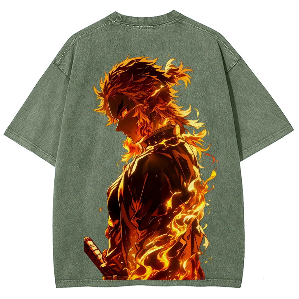 Unisex Fit Washed T-Shirt Demon Slayer